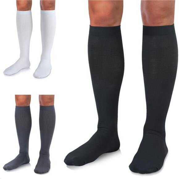 Medical Compression Socks for Women and Men 3 Pairs 20-30 mmHg Compression - Picture 1 of 7